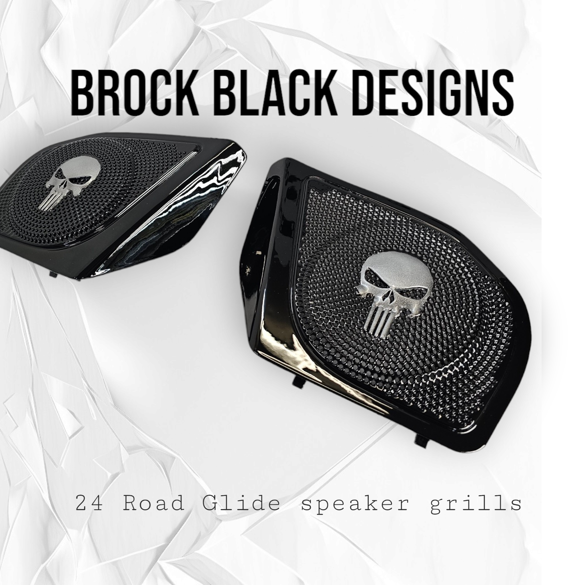 98-2024+ Road Glide 3D punisher speakers grill covers set