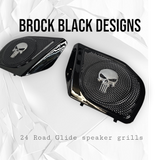 98-2024+ Road Glide 3D punisher speakers grill covers set