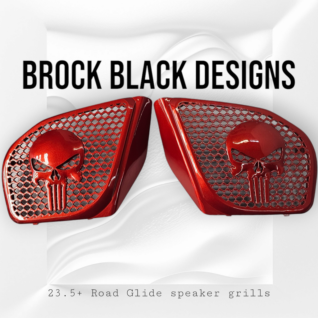 98-2024+ Road Glide 3D punisher speakers grill covers set