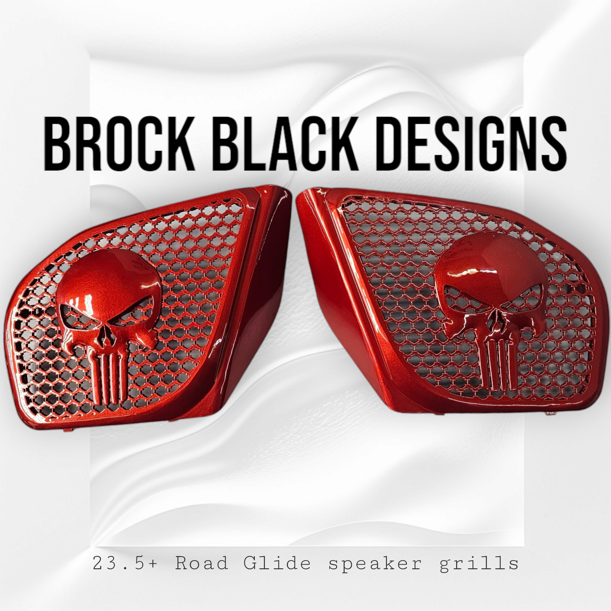 98-2024+ Road Glide 3D punisher speakers grill covers set