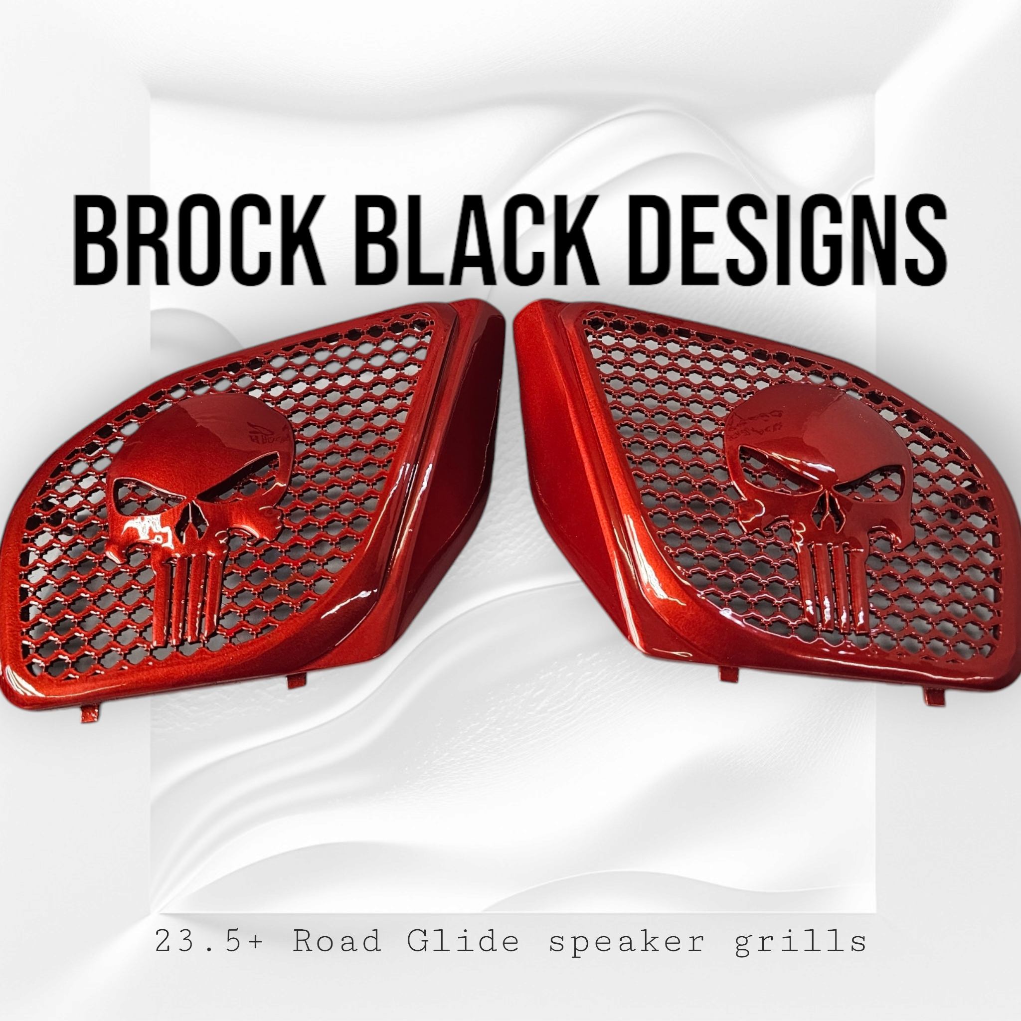 98-2024+ Road Glide 3D punisher speakers grill covers set