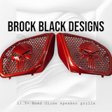 98-2024+ Road Glide 3D punisher speakers grill covers set