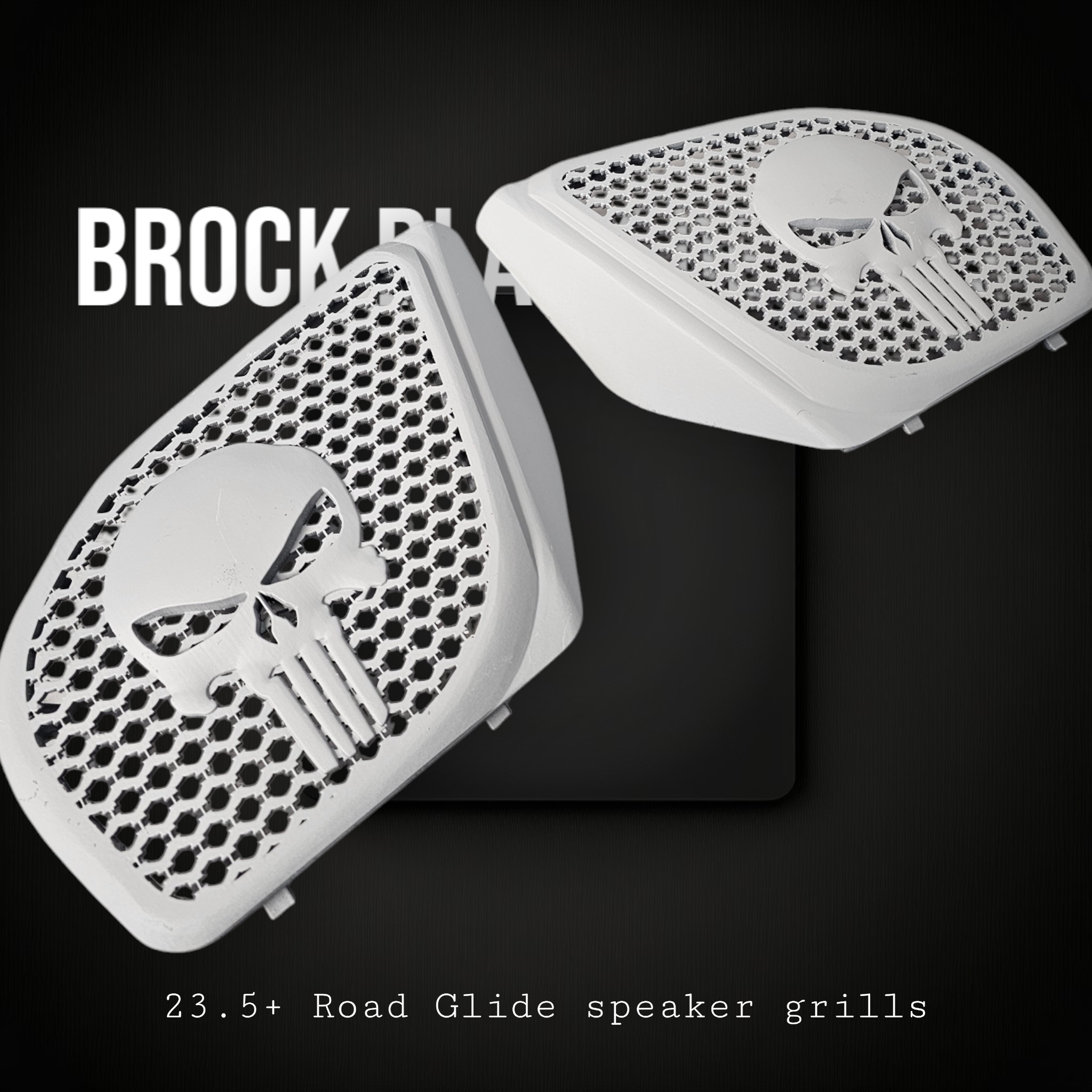 98-2024+ Road Glide 3D punisher speakers grill covers set