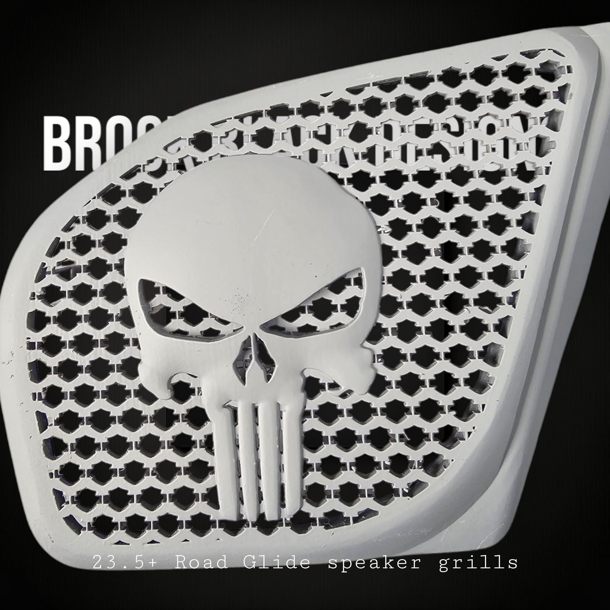 98-2024+ Road Glide 3D punisher speakers grill covers set