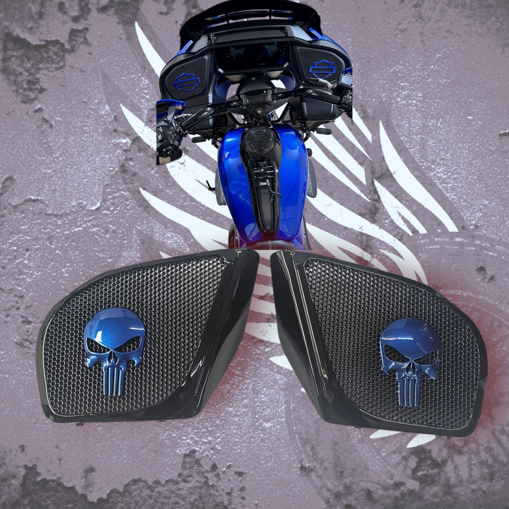 98-2024+ Road Glide 3D punisher speakers grill covers set