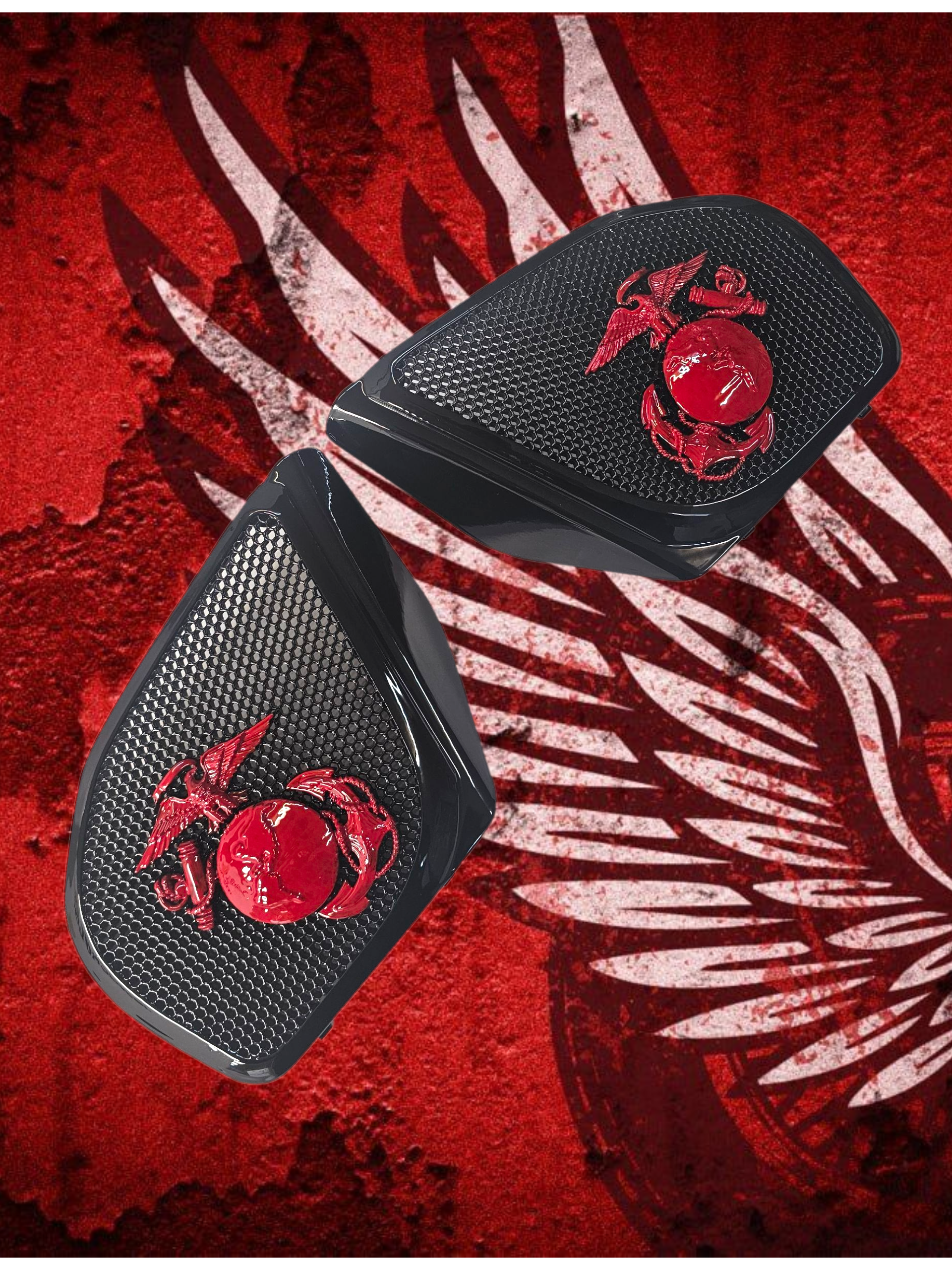 98-2024+ Road Glide 3D USMC speakers grill covers set