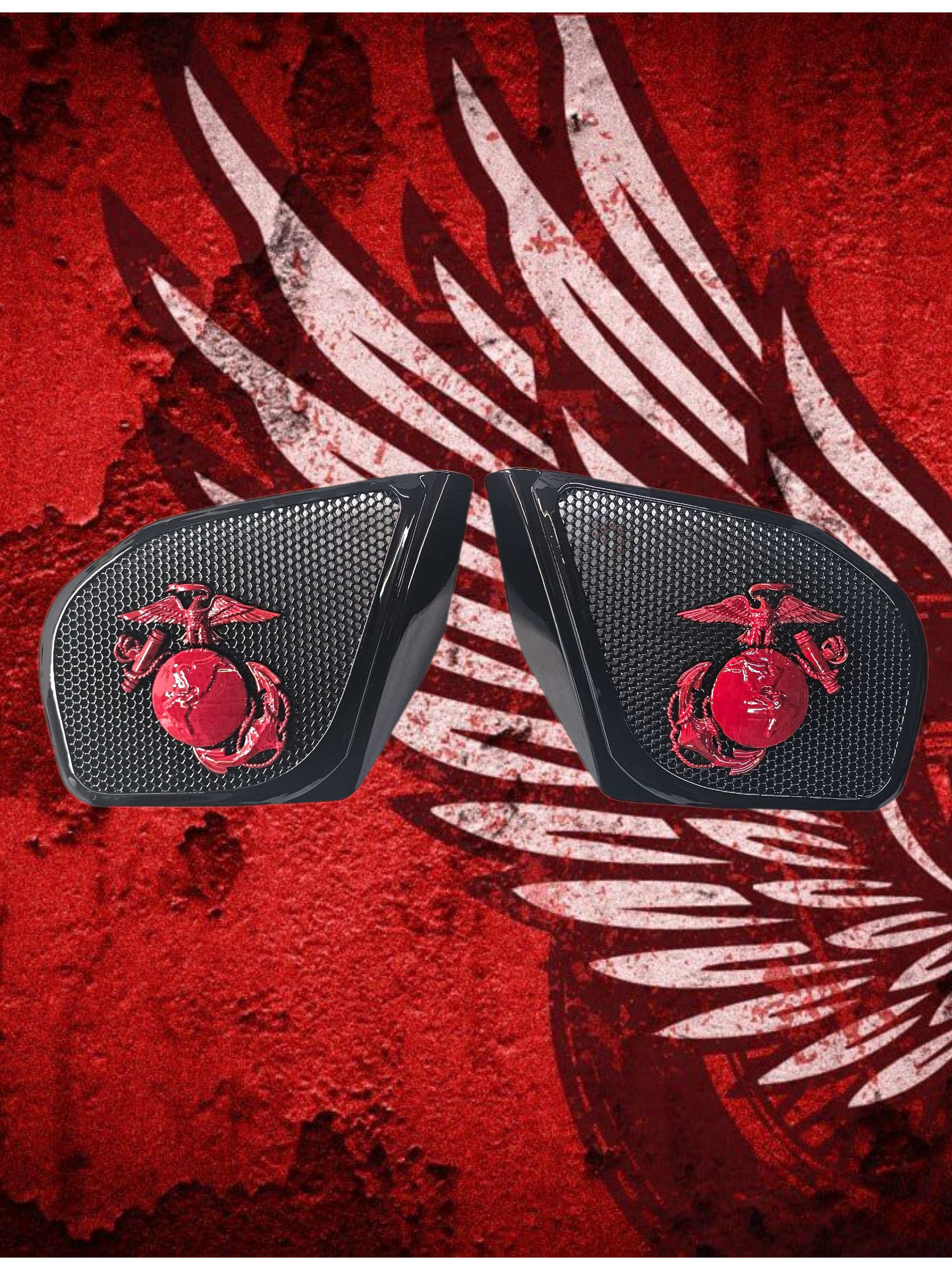 98-2024+ Road Glide 3D USMC speakers grill covers set