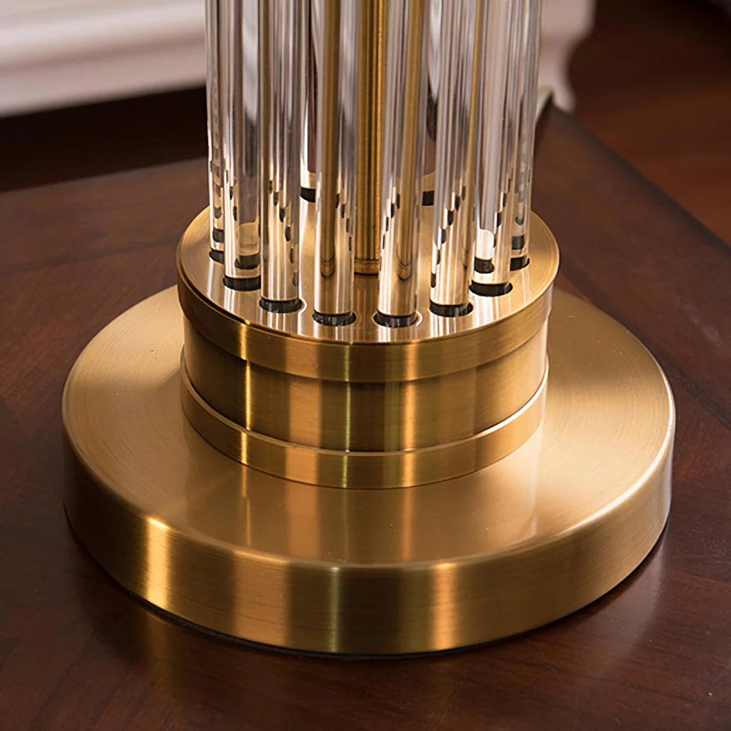 Round Metal Glass Table Lamp