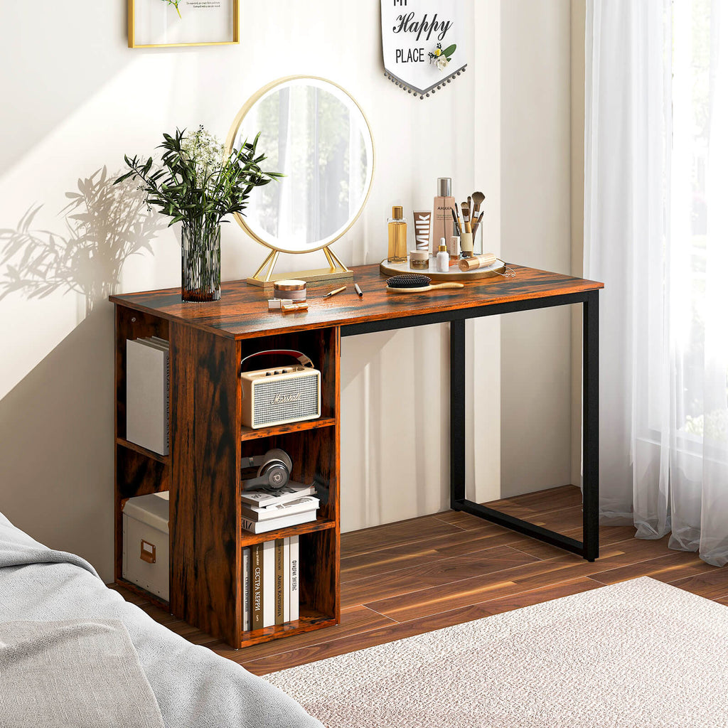 45 Inch Computer Desk with 5 Storage Compartments and Metal Frame