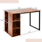 45 Inch Computer Desk with 5 Storage Compartments and Metal Frame