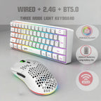Wireless Keyboards and Mouse Kwhite Gaming Eyboard USB 60% Computer Branco Bluetooth Combo Ergonomic PC Backlit iPad Key Board