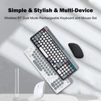 Luxuglow™ Dual-Mode 2.4G & Bluetooth 5.0 Wireless Keyboard & Mouse Combo – Rechargeable, 3-Channel, Type-C | FlipStylez LLC®