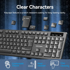 Vention Office Home Wireless Keyboard And Mouse Set Support English Spanish Computer Business Office Gaming Key Mouse Cover Kit