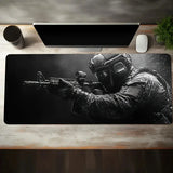 Tactical Soldier XXL Gaming Mouse Pad – Non-Slip Rubber Desk Mat with Stitched Edges & Lycra Surface for FPS Gamers