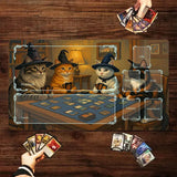 Cat Wizard Design Mouse Pad Card Game Mat Large Szie Computer Offices Mousepad XXL Anti-slip for Card Trading Cards Desk Mats