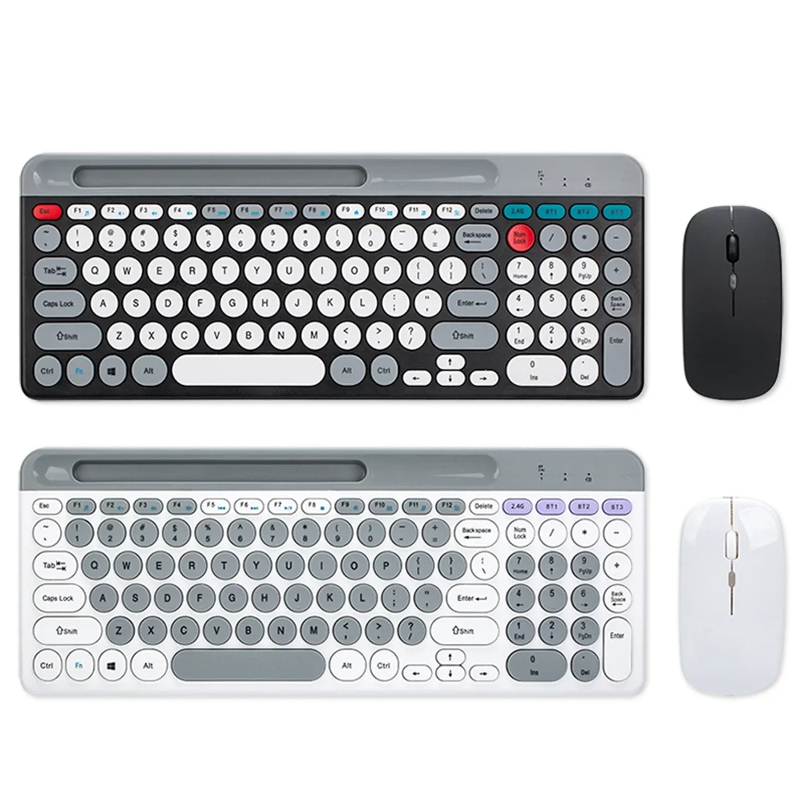 Luxuglow™ Dual-Mode 2.4G & Bluetooth 5.0 Wireless Keyboard & Mouse Combo – Rechargeable, 3-Channel, Type-C | FlipStylez LLC®