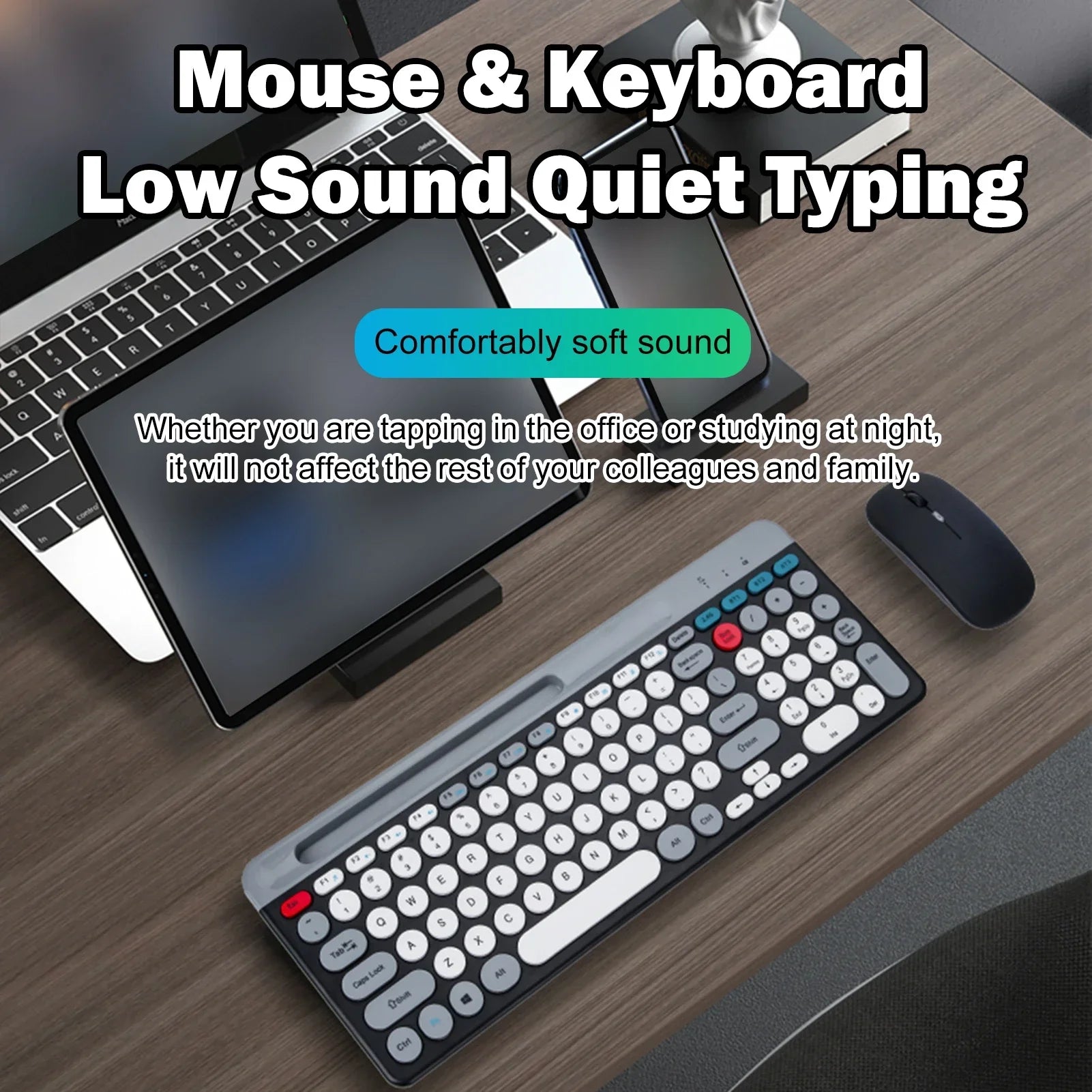 Luxuglow™ Dual-Mode 2.4G & Bluetooth 5.0 Wireless Keyboard & Mouse Combo – Rechargeable, 3-Channel, Type-C | FlipStylez LLC®