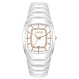 Women's White Ceramic Crystal Bracelet Watch Quartz Gift