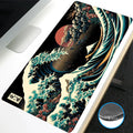 VIKAMA Black Wave Table Mat Black Game Mouse Pad Mat Anti-Slip Mat Desktop Carpet Game Handle Desktop Gadget Mouse Pad