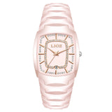 Women's White Ceramic Crystal Bracelet Watch Quartz Gift