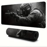 Tactical Soldier XXL Gaming Mouse Pad – Non-Slip Rubber Desk Mat with Stitched Edges & Lycra Surface for FPS Gamers