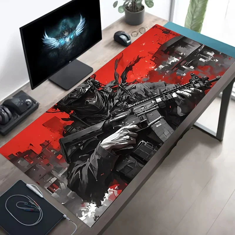 Tactical Soldier XXL Gaming Mouse Pad – Non-Slip Rubber Desk Mat with Stitched Edges & Lycra Surface for FPS Gamers