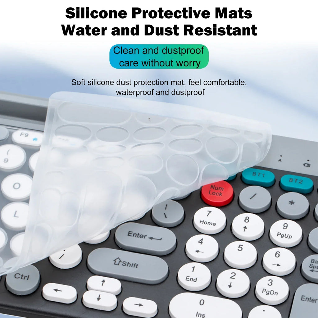 Luxuglow™ Dual-Mode 2.4G & Bluetooth 5.0 Wireless Keyboard & Mouse Combo – Rechargeable, 3-Channel, Type-C | FlipStylez LLC®