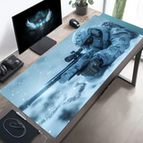 Tactical Soldier XXL Gaming Mouse Pad – Non-Slip Rubber Desk Mat with Stitched Edges & Lycra Surface for FPS Gamers