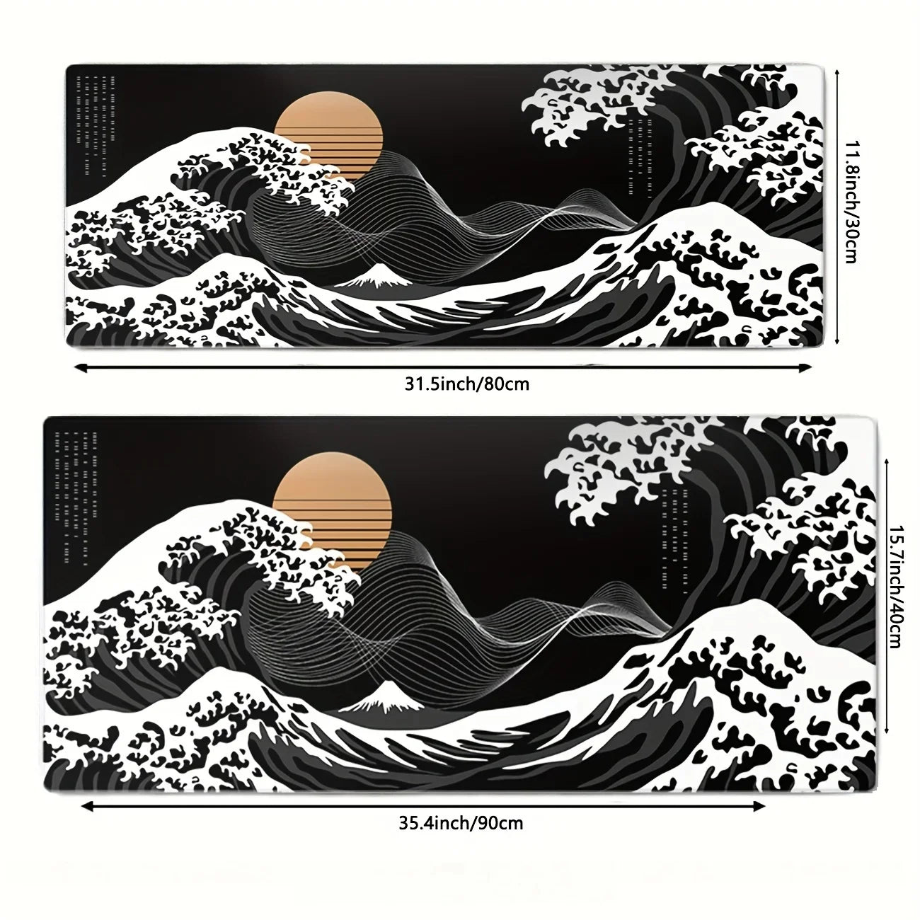 VIKAMA Black Wave Table Mat Black Game Mouse Pad Mat Anti-Slip Mat Desktop Carpet Game Handle Desktop Gadget Mouse Pad