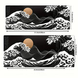 VIKAMA Black Wave Table Mat Black Game Mouse Pad Mat Anti-Slip Mat Desktop Carpet Game Handle Desktop Gadget Mouse Pad