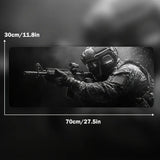 Tactical Soldier XXL Gaming Mouse Pad – Non-Slip Rubber Desk Mat with Stitched Edges & Lycra Surface for FPS Gamers