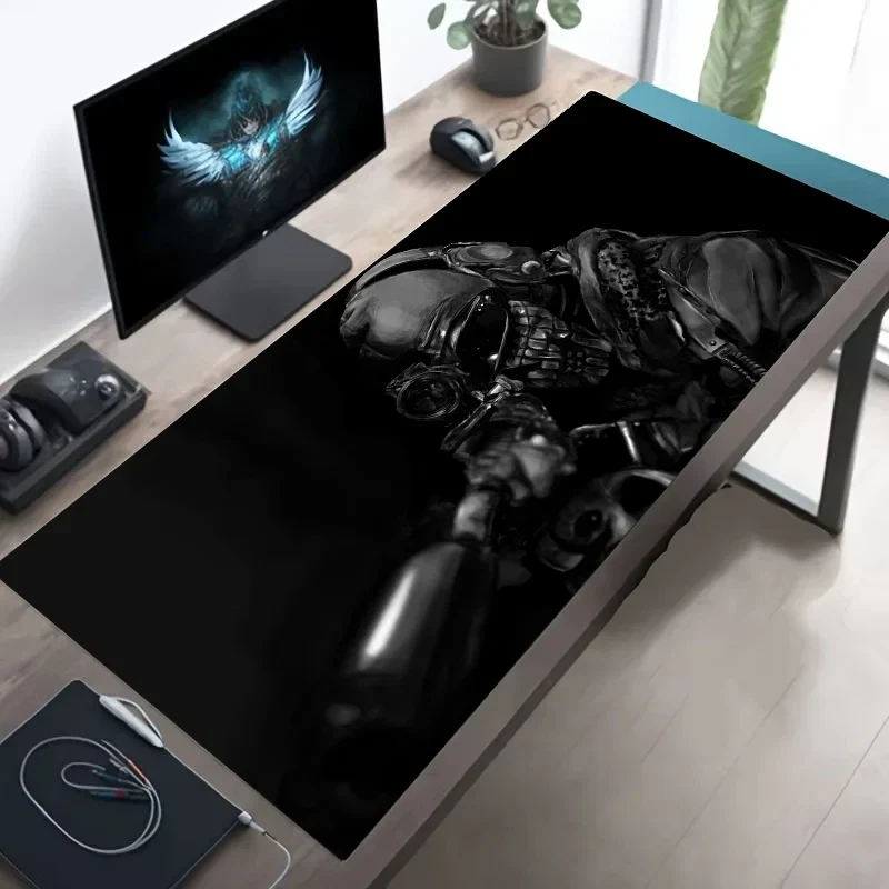 Tactical Soldier XXL Gaming Mouse Pad – Non-Slip Rubber Desk Mat with Stitched Edges & Lycra Surface for FPS Gamers