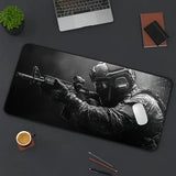Tactical Soldier XXL Gaming Mouse Pad – Non-Slip Rubber Desk Mat with Stitched Edges & Lycra Surface for FPS Gamers
