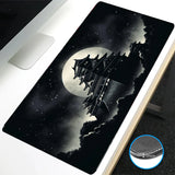 VIKAMA Black Wave Table Mat Black Game Mouse Pad Mat Anti-Slip Mat Desktop Carpet Game Handle Desktop Gadget Mouse Pad
