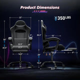 Gaming Chair for Adults, Ergonomic Computer Chair with Linkage Armrests,Height Adjustable Gamer Chair with Footrest and Headrest