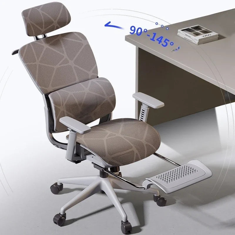 Ergonomic Computer Desk Chair Breathable Mesh Back Lumbar Support Adjustable Height Armrest Swivel Rolling Casters Home Office