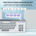 Luxuglow™ Dual-Mode 2.4G & Bluetooth 5.0 Wireless Keyboard & Mouse Combo – Rechargeable, 3-Channel, Type-C | FlipStylez LLC®