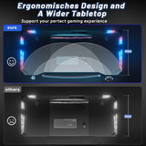 FRODROVIA RGB Gaming Desk - 47"/55"/63", ZZ Frame, Carbon Fiber, 4×4 RGB LED, Cup Holder, Headphone Hook, 200 lb