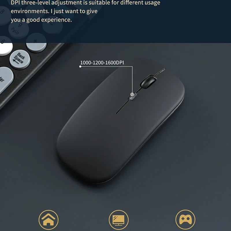 Luxuglow™ Dual-Mode 2.4G & Bluetooth 5.0 Wireless Keyboard & Mouse Combo – Rechargeable, 3-Channel, Type-C | FlipStylez LLC®
