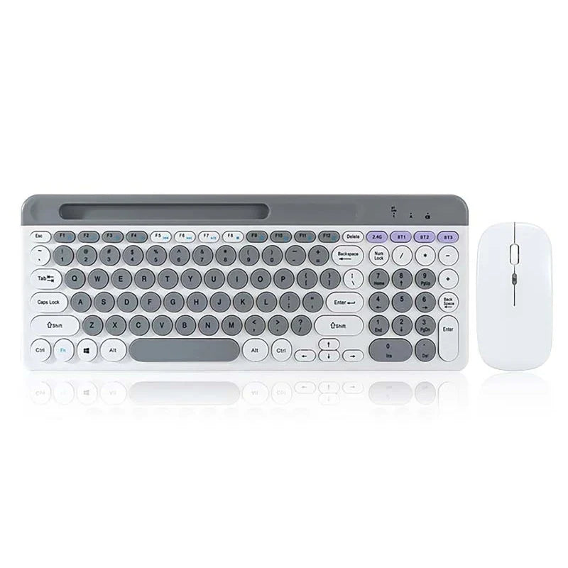 Luxuglow™ Dual-Mode 2.4G & Bluetooth 5.0 Wireless Keyboard & Mouse Combo – Rechargeable, 3-Channel, Type-C | FlipStylez LLC®