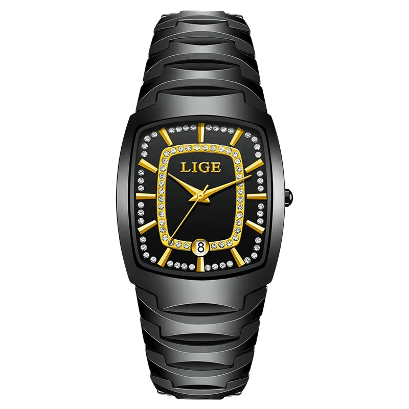 Women's White Ceramic Crystal Bracelet Watch Quartz Gift