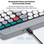 Luxuglow™ Dual-Mode 2.4G & Bluetooth 5.0 Wireless Keyboard & Mouse Combo – Rechargeable, 3-Channel, Type-C | FlipStylez LLC®