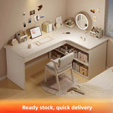 Computer desk Desktop Home bedroom Bookshelf Integrated student learning to write Corner Multifunctional office desk