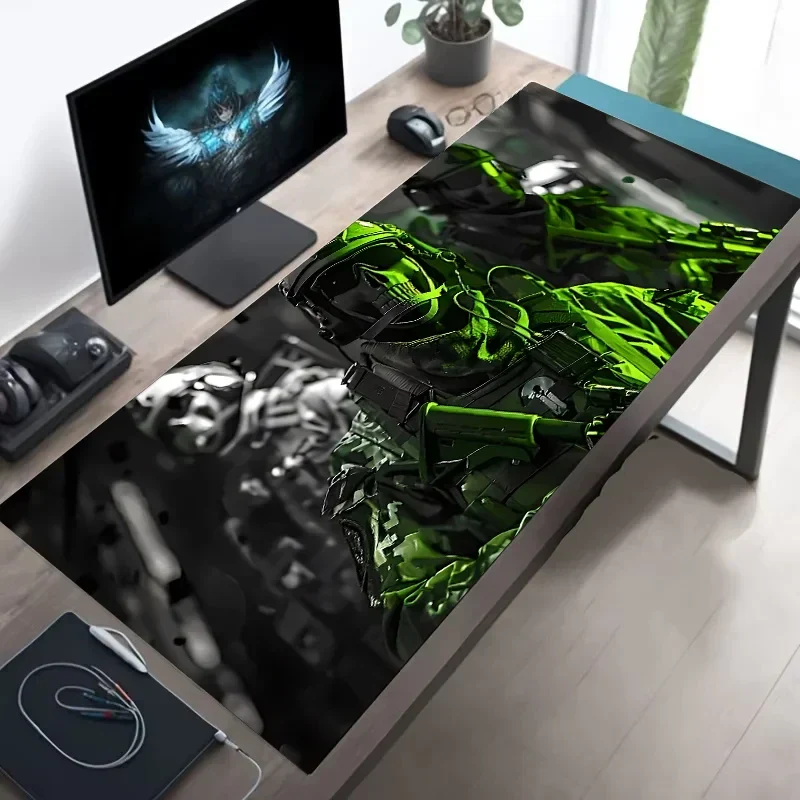 Tactical Soldier XXL Gaming Mouse Pad – Non-Slip Rubber Desk Mat with Stitched Edges & Lycra Surface for FPS Gamers