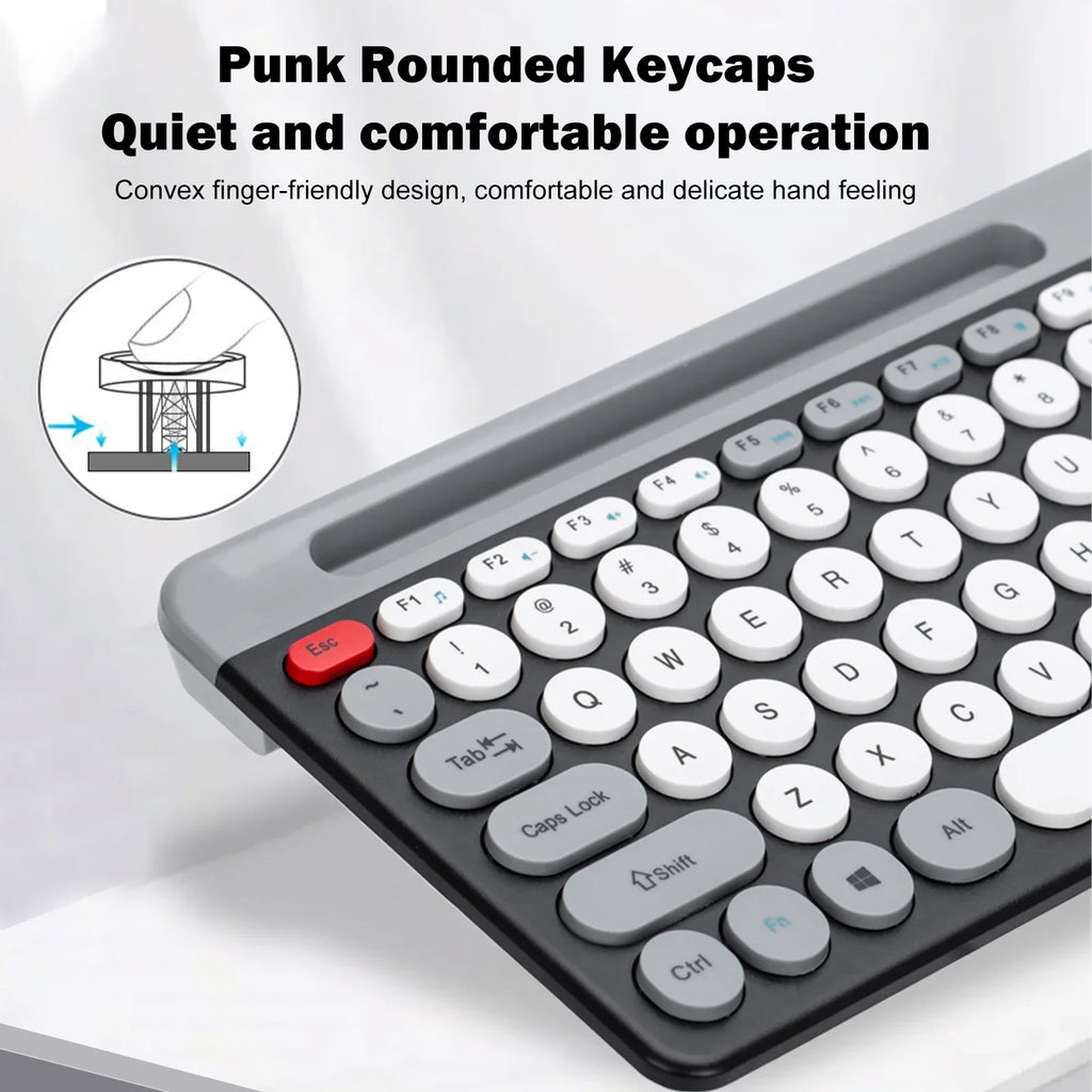 Luxuglow™ Dual-Mode 2.4G & Bluetooth 5.0 Wireless Keyboard & Mouse Combo – Rechargeable, 3-Channel, Type-C | FlipStylez LLC®