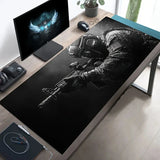 Tactical Soldier XXL Gaming Mouse Pad – Non-Slip Rubber Desk Mat with Stitched Edges & Lycra Surface for FPS Gamers