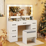 Vanity Desk with Mirror and Lights 