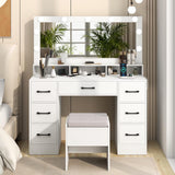 Vanity Desk with Mirror and Lights 