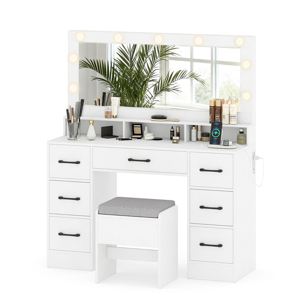 Vanity Desk with Mirror and Lights 