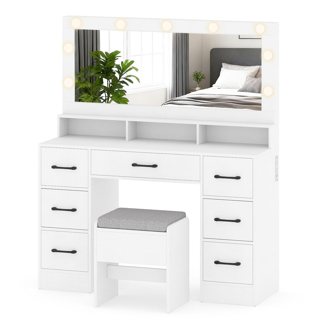Vanity Desk with Mirror and Lights 